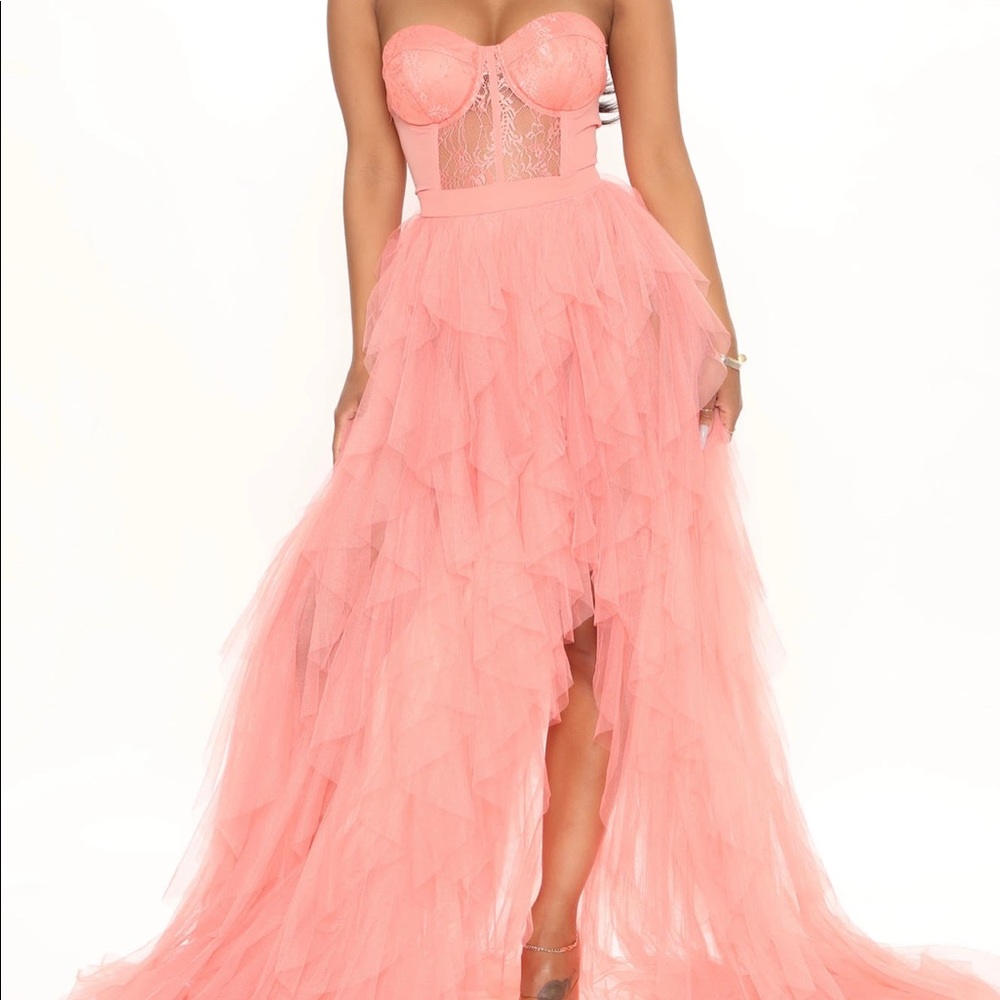 Coral Pink Maxi Dress